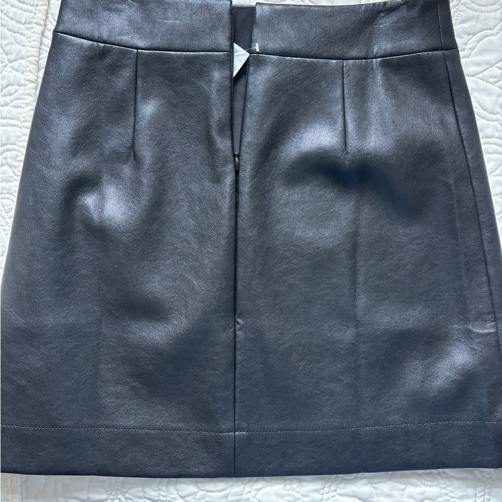 J. Crew Charcoal Leather Mini Skirt